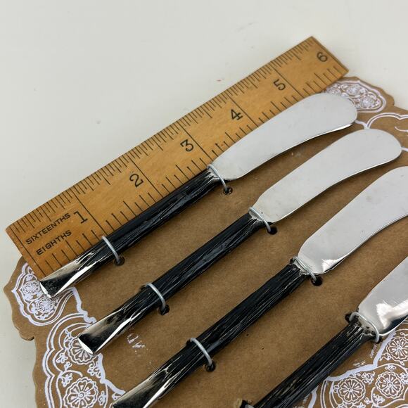 Artistic Accents Hand Crafted Twig Branch Cheese Spreader Butter Knifes Set of 4 - Picture 5 of 5
